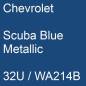 Preview: Chevrolet, Scuba Blue Metallic, 32U / WA214B.